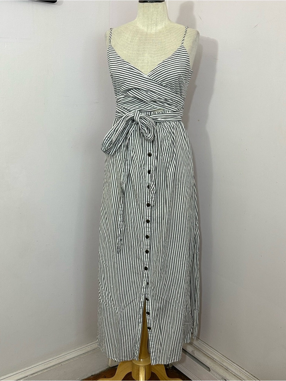 Mara Hoffman Thora Stripe Wrap Front Dress - Picture 6 of 11
